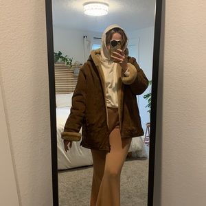 Insane Vintage St. John’s Bay Suede/(faux) fur lined Coat